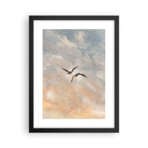 Pôster com moldura preta - Dança do céu - 30x40 cm