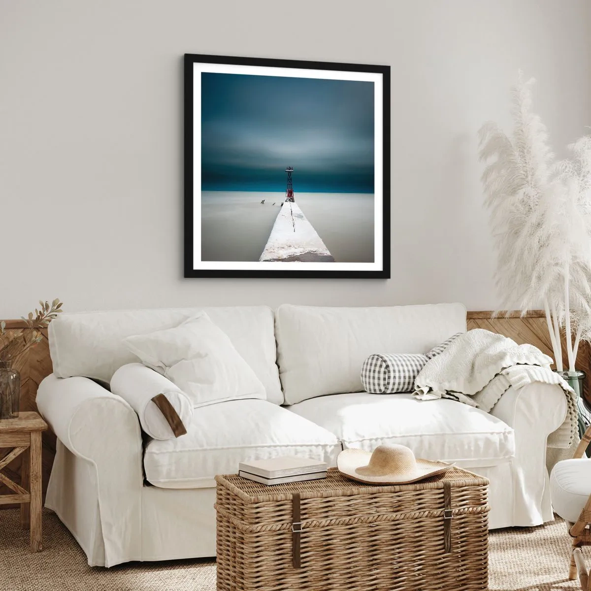 Pôster com moldura preta - Ao encontro do infinito - 40x40 cm