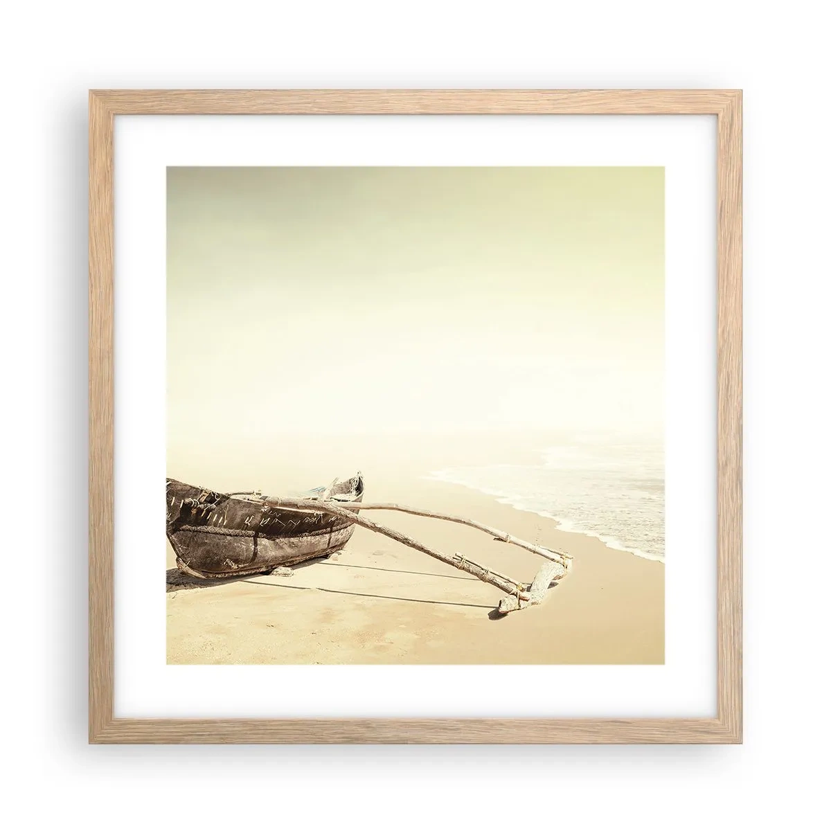 Pôster com moldura de carvalho claro - Memória dos mares do sul - 40x40 cm