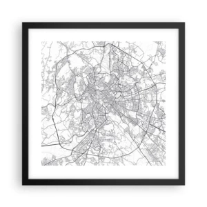 Pôster com moldura preta - Círculo romano - 40x40 cm