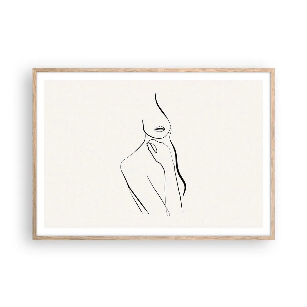 Pôster com moldura de carvalho claro - Uma onda de melancolia - 100x70 cm