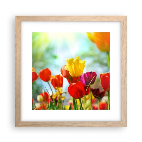 Pôster com moldura de carvalho claro - Todas as cores do sol - 30x30 cm