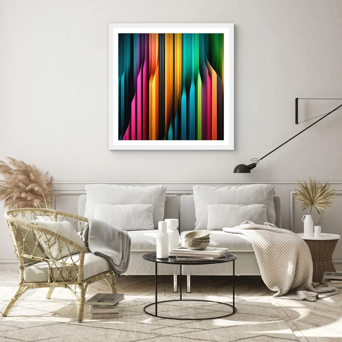 Pôster em moldura branca - Um órgão de luz - 30x30 cm