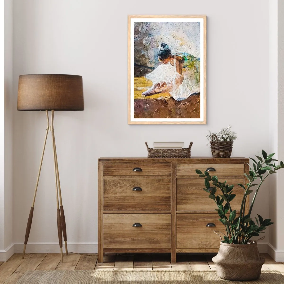 Pôster com moldura de carvalho claro - Do quadro de Degas - 50x70 cm