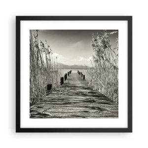 Pôster com moldura preta - No silêncio da relva - 40x40 cm