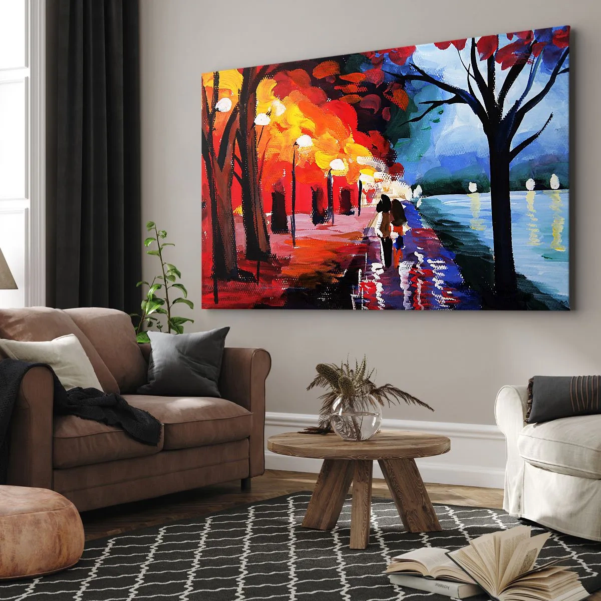 Quadro em tela - Outono ardente no parque - 120x80 cm
