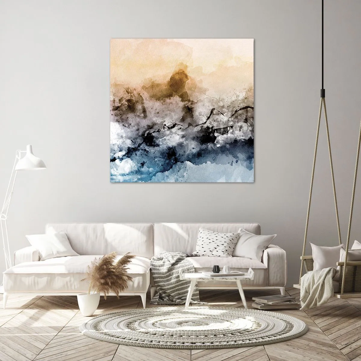 Quadro em tela - Imersos no tumulto do nevoeiro - 50x50 cm