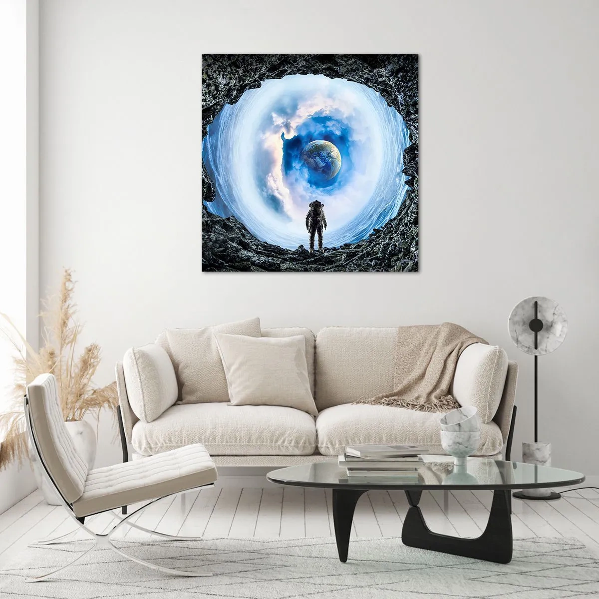 Quadro em vidro - Não muito longe de casa - 50x50 cm