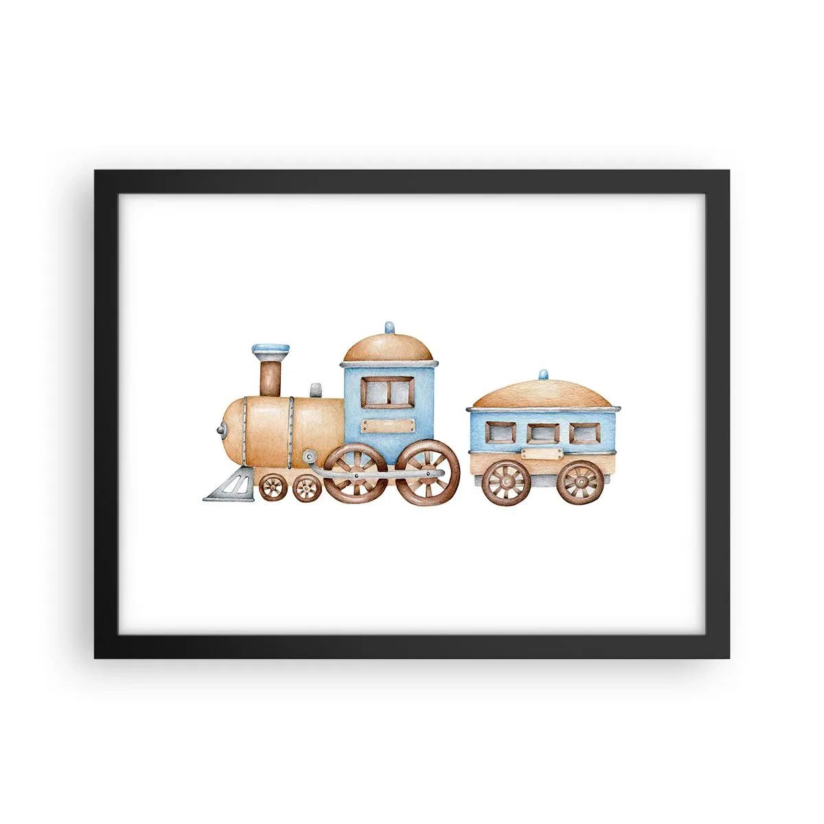 Pôster com moldura preta - Parado na estação... - 40x30 cm