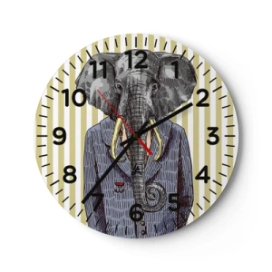 Relógio de parede - Relógio em vidro - Elegante por natureza - 30x30 cm