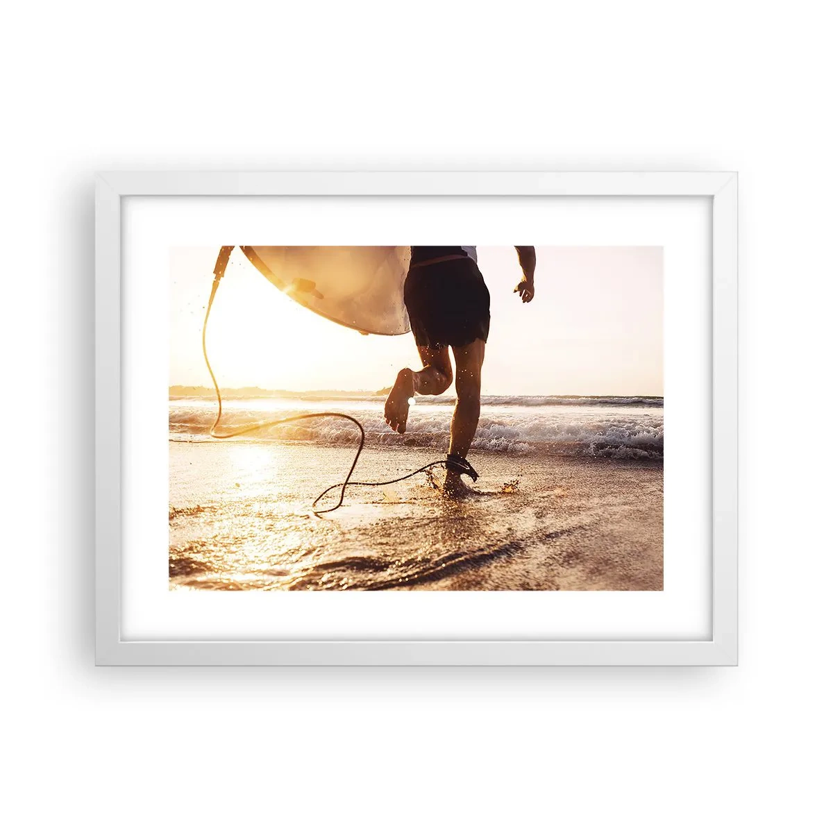 Pôster em moldura branca - Encontro das ondas - 40x30 cm