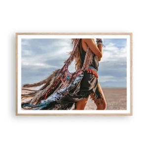 Pôster com moldura de carvalho claro - Namorada do Xamã - 100x70 cm