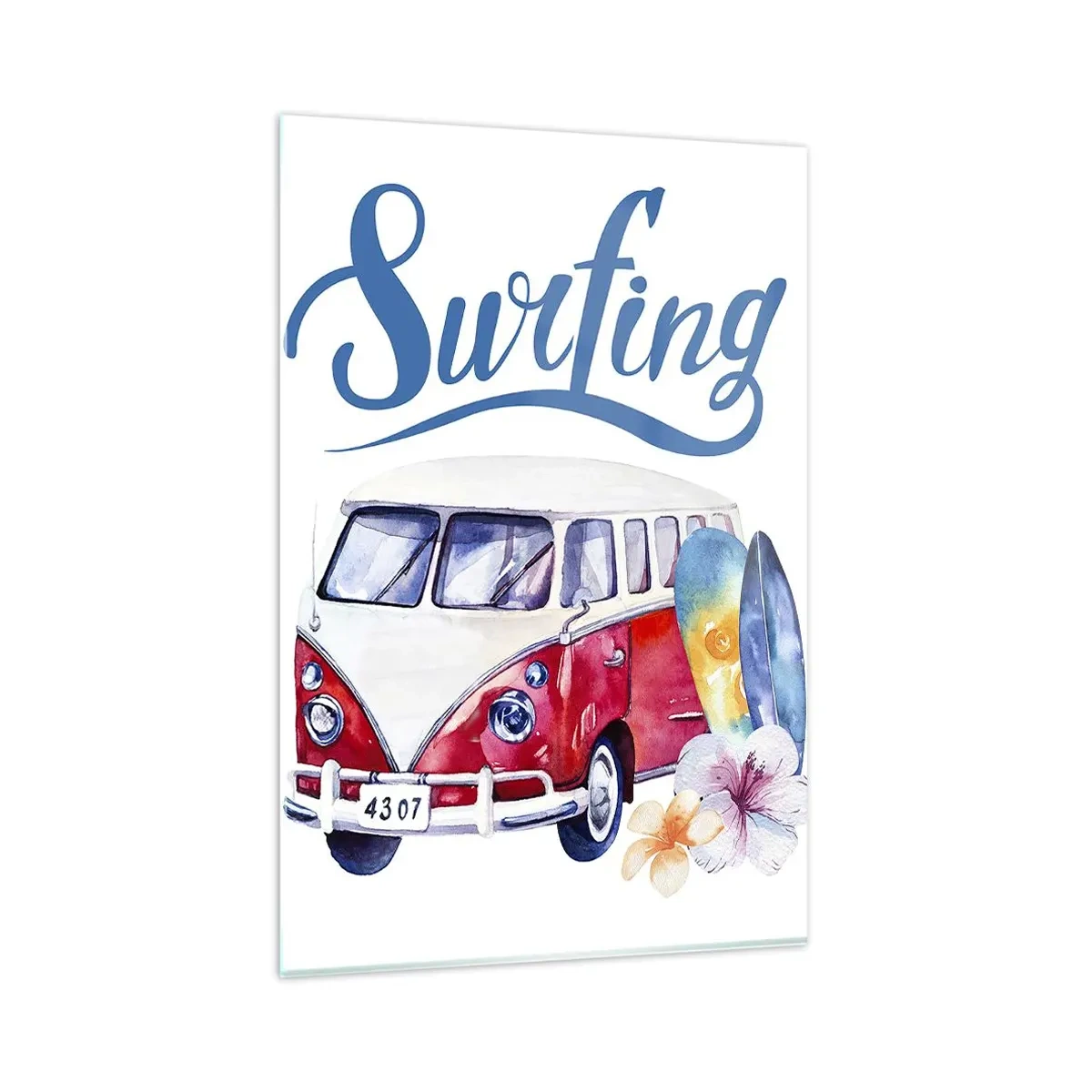 Quadro em vidro - Pepino - um clássico para um surfista - 80x120 cm