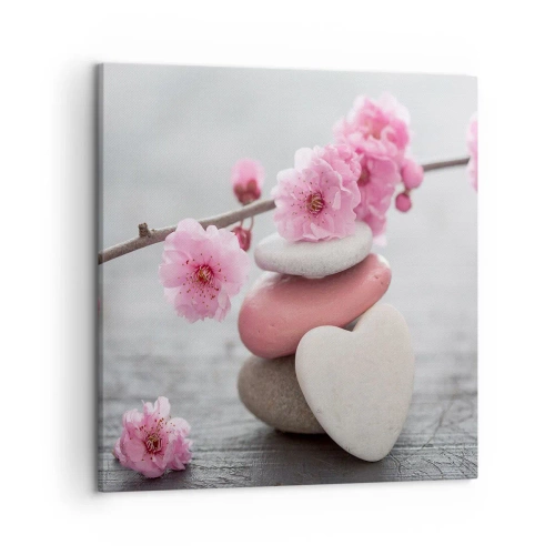 Quadro em tela - Flor de cerejeira - 50x50 cm