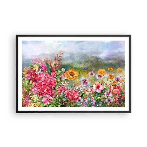 Pôster com moldura preta - O jardim que enlouqueceu - 91x61 cm