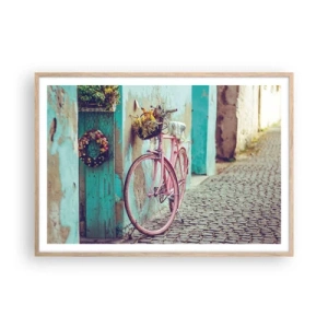 Pôster com moldura de carvalho claro - Volto logo - 100x70 cm