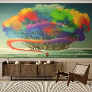 Papel de Parede Premium Canvas - Dar vida a este mundo - Abstração, Homem, Padrão Moderno - 100x70 cm