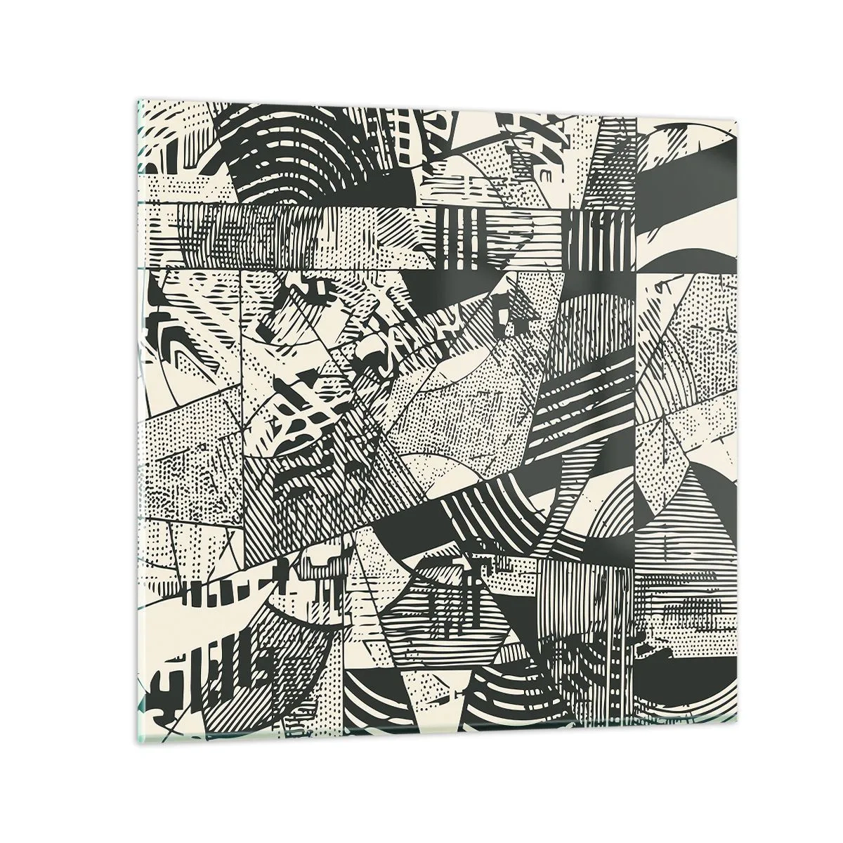 Quadro em vidro - A dinâmica do presente - 50x50 cm