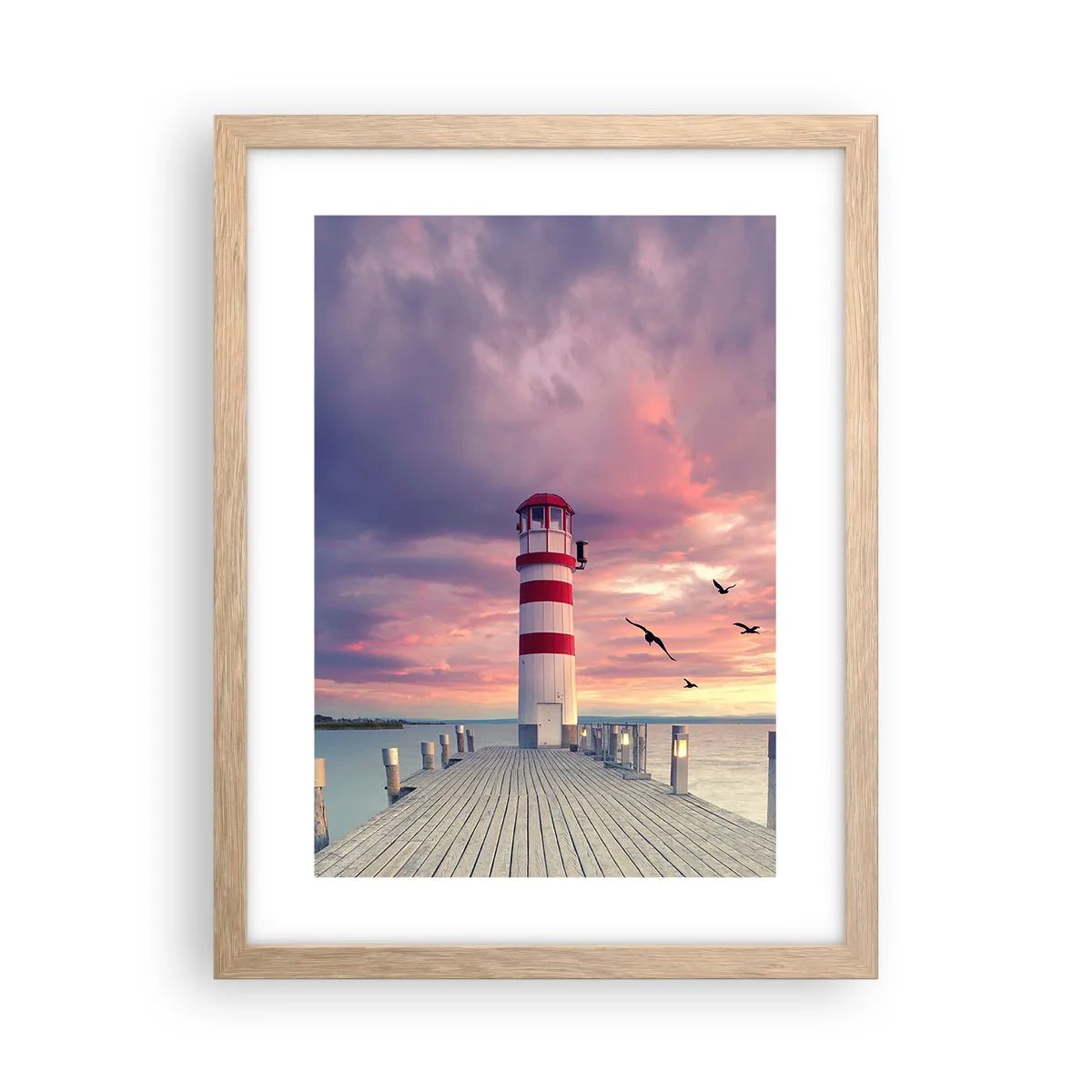 Pôster com moldura de carvalho claro - Hora de ir ao porto - 30x40 cm