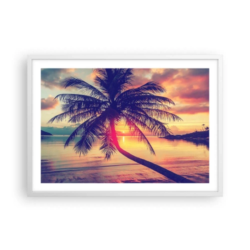Pôster em moldura branca - Uma noite sob as palmeiras - 70x50 cm