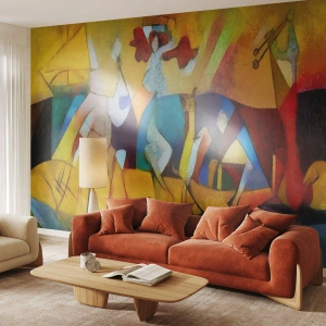 Papel de Parede Premium Sand - Sol - vida - alegria - Animais, África, Cubismo - 100x70 cm