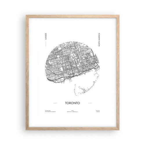 Pôster com moldura de carvalho claro - Anatomia de Toronto - 40x50 cm