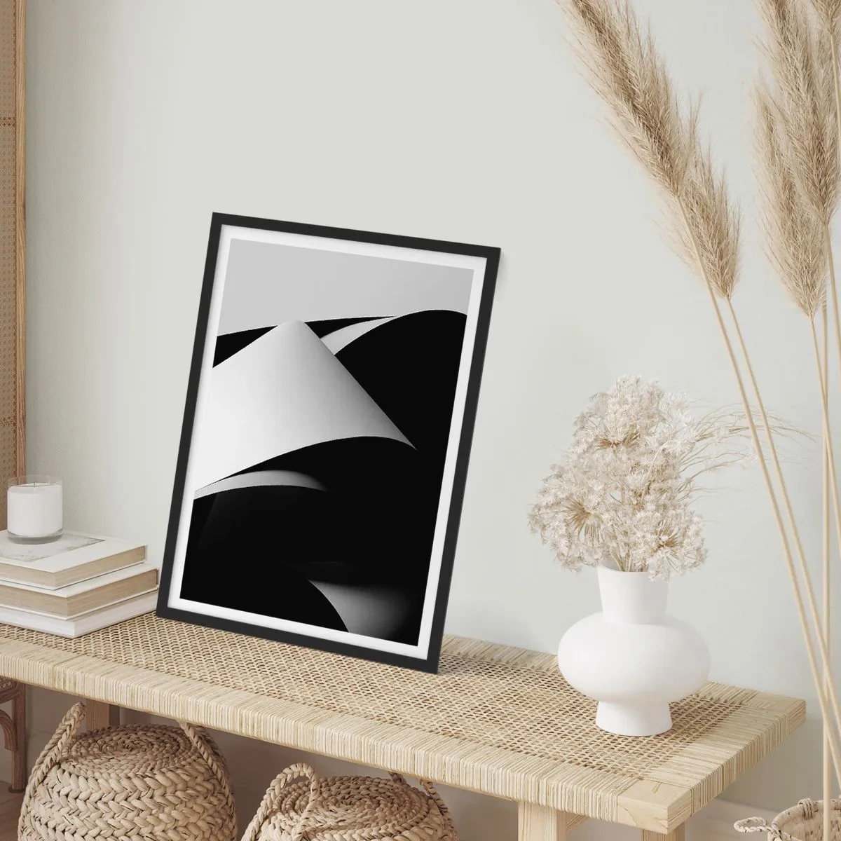 Pôster com moldura preta - Planos de luz das profundezas da sombra - 40x50 cm