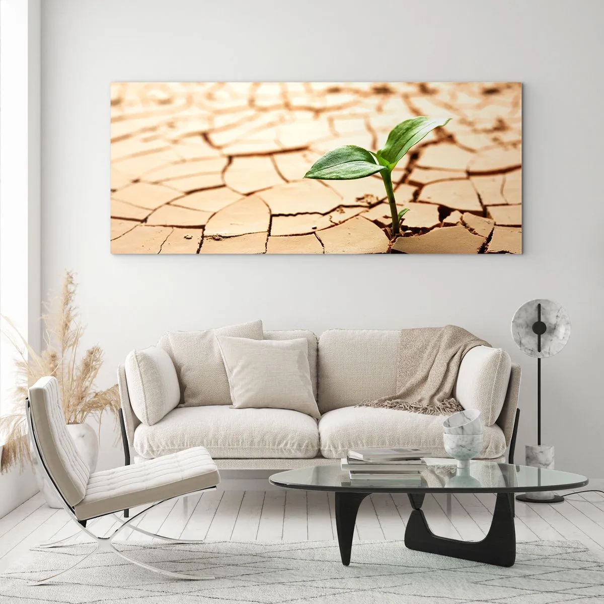 Quadro em vidro - A força indomável da vida - 90x30 cm