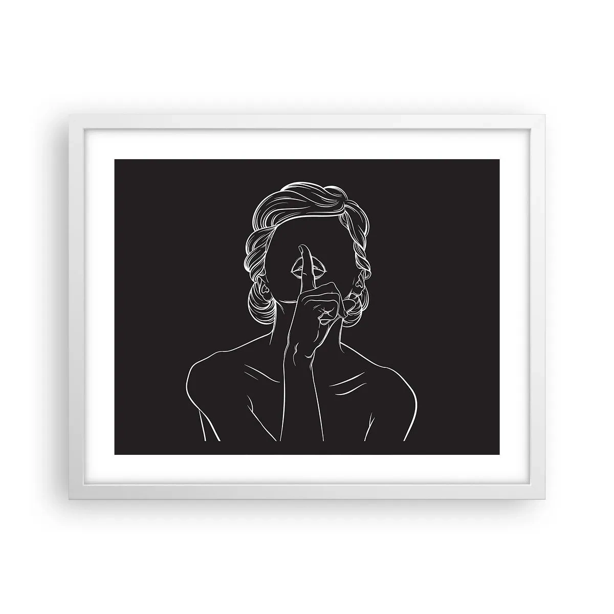 Pôster em moldura branca - A beleza floresce em silêncio - 50x40 cm