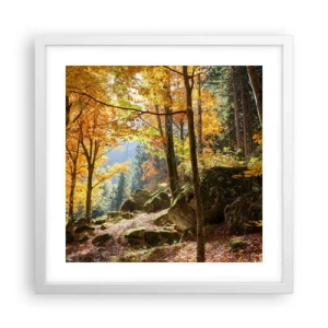 Pôster em moldura branca - Tempo para descansar - 40x40 cm