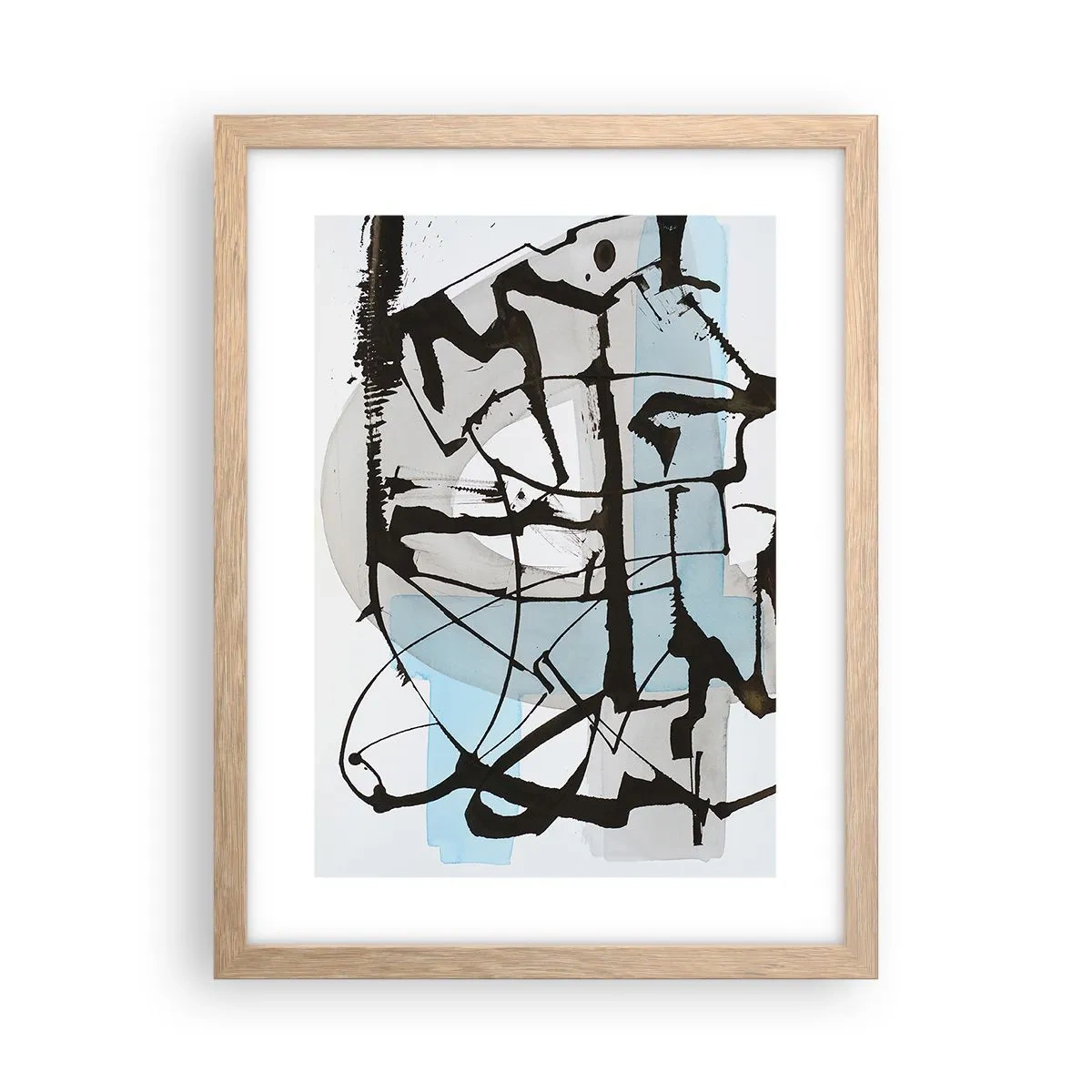 Pôster com moldura de carvalho claro - Azul mesmo assim - 30x40 cm