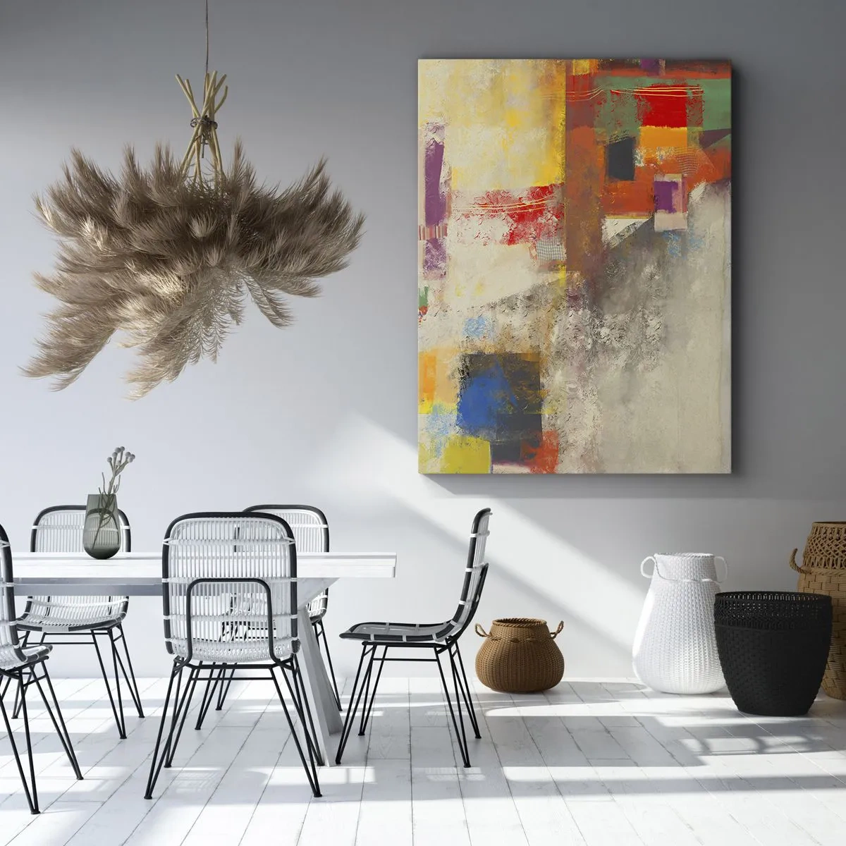 Quadro em tela - Geometria das cores - 45x80 cm