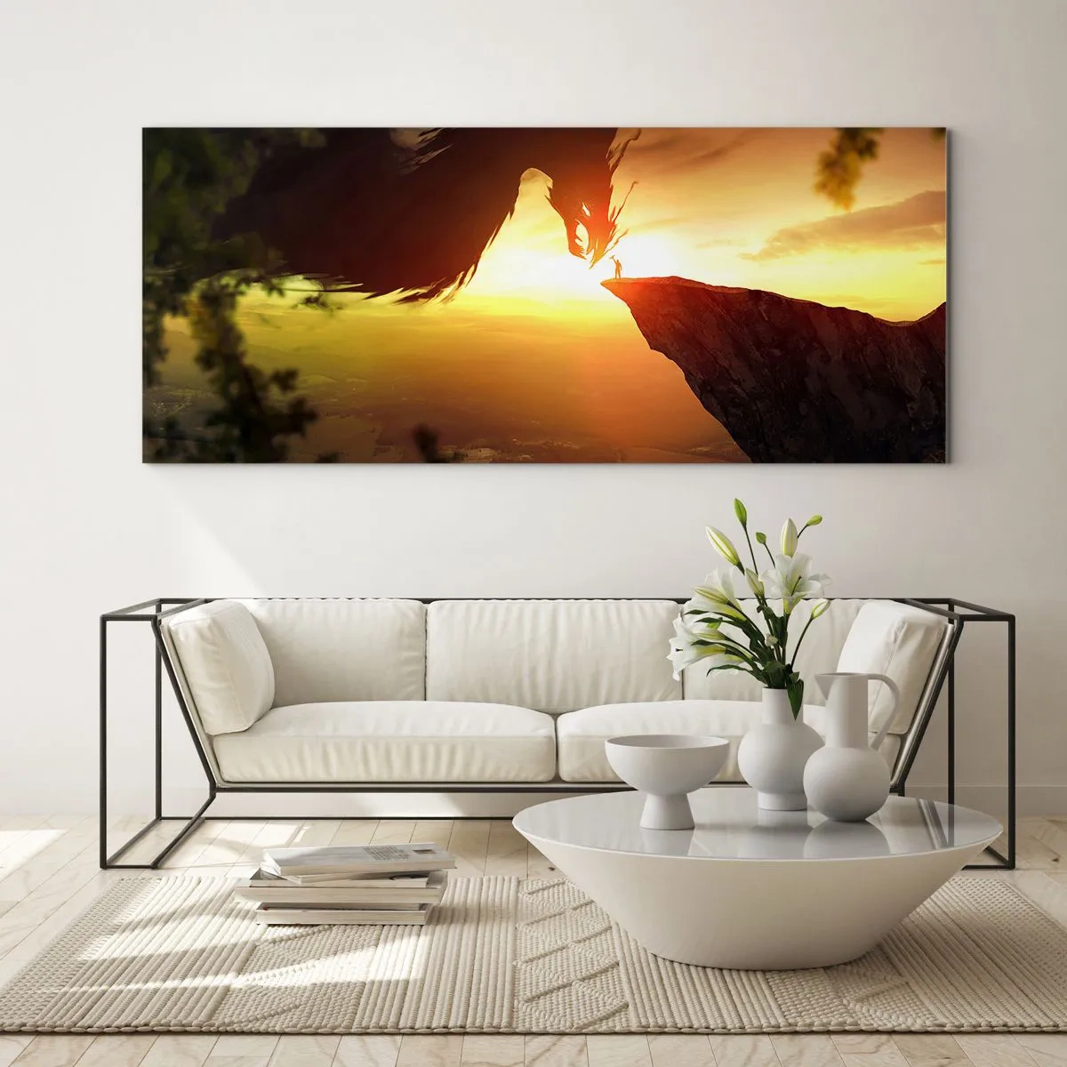 Quadro em vidro - O matador de dragões - 100x40 cm