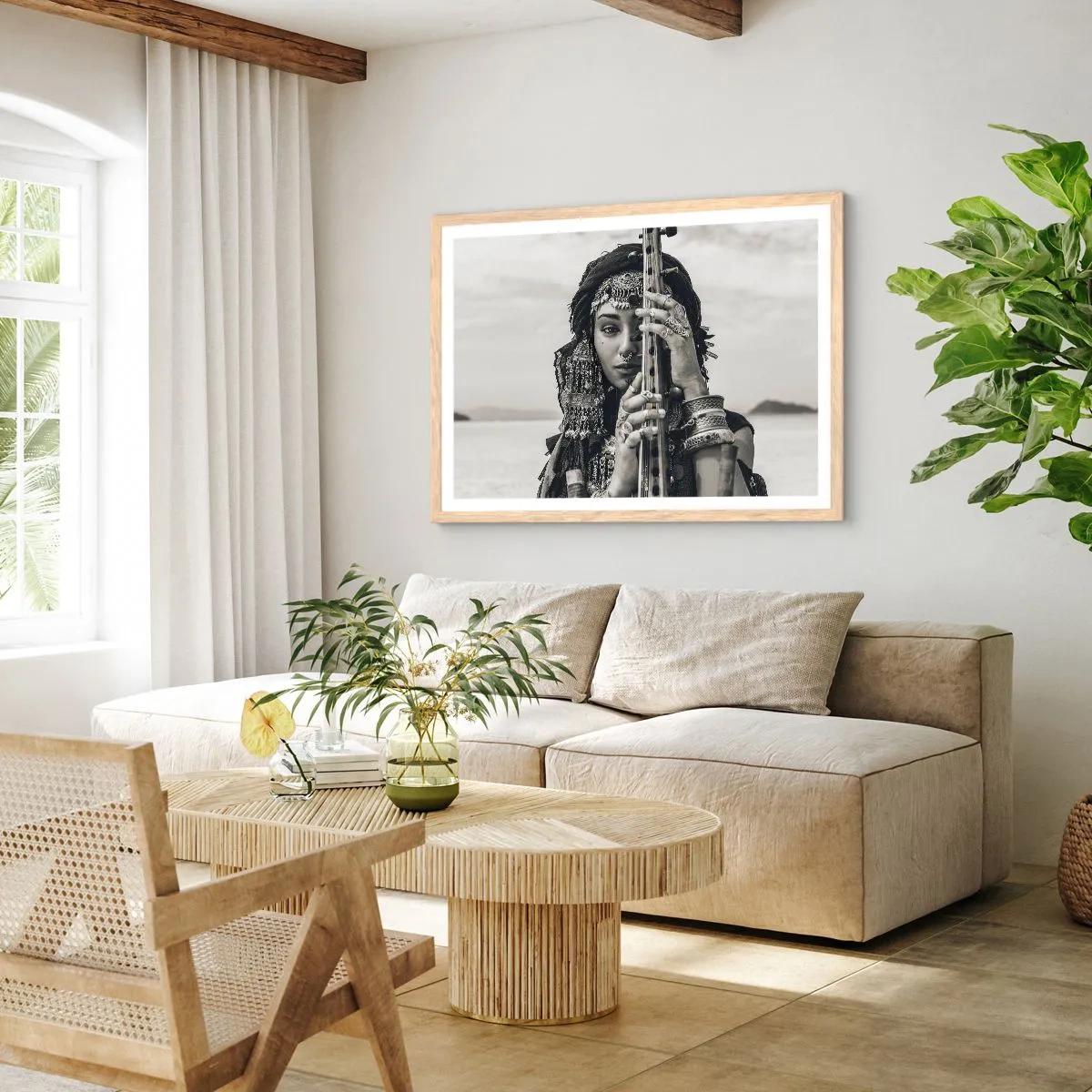 Pôster com moldura de carvalho claro - A própria música oriental - 50x40 cm