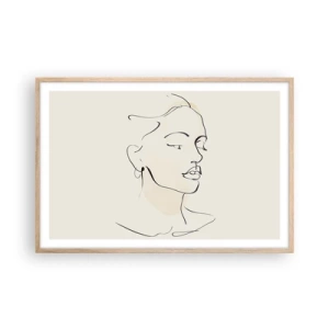 Pôster com moldura de carvalho claro - Uma certa linha - 91x61 cm