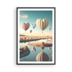 Pôster com moldura preta - O amor permite se reerguer - 61x91 cm