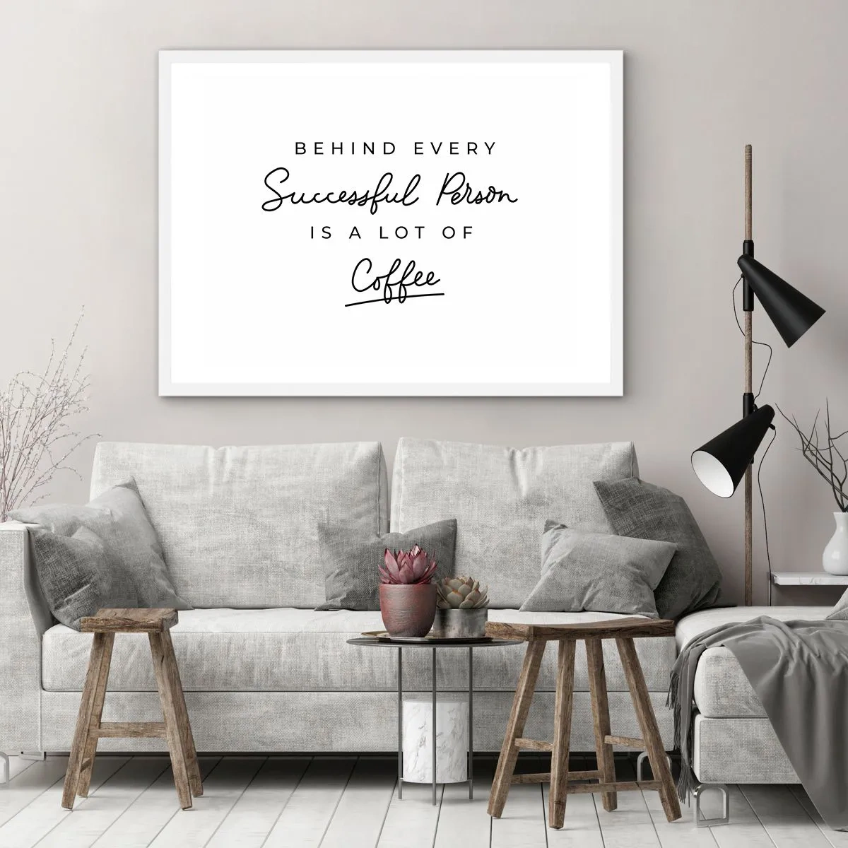 Pôster em moldura branca - O segredo do sucesso - 91x61 cm