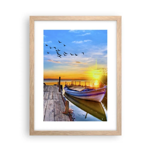 Pôster com moldura de carvalho claro - Adeus, até amanhã - 30x40 cm