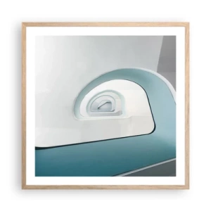 Pôster com moldura de carvalho claro - Para o fundo do azul - 60x60 cm