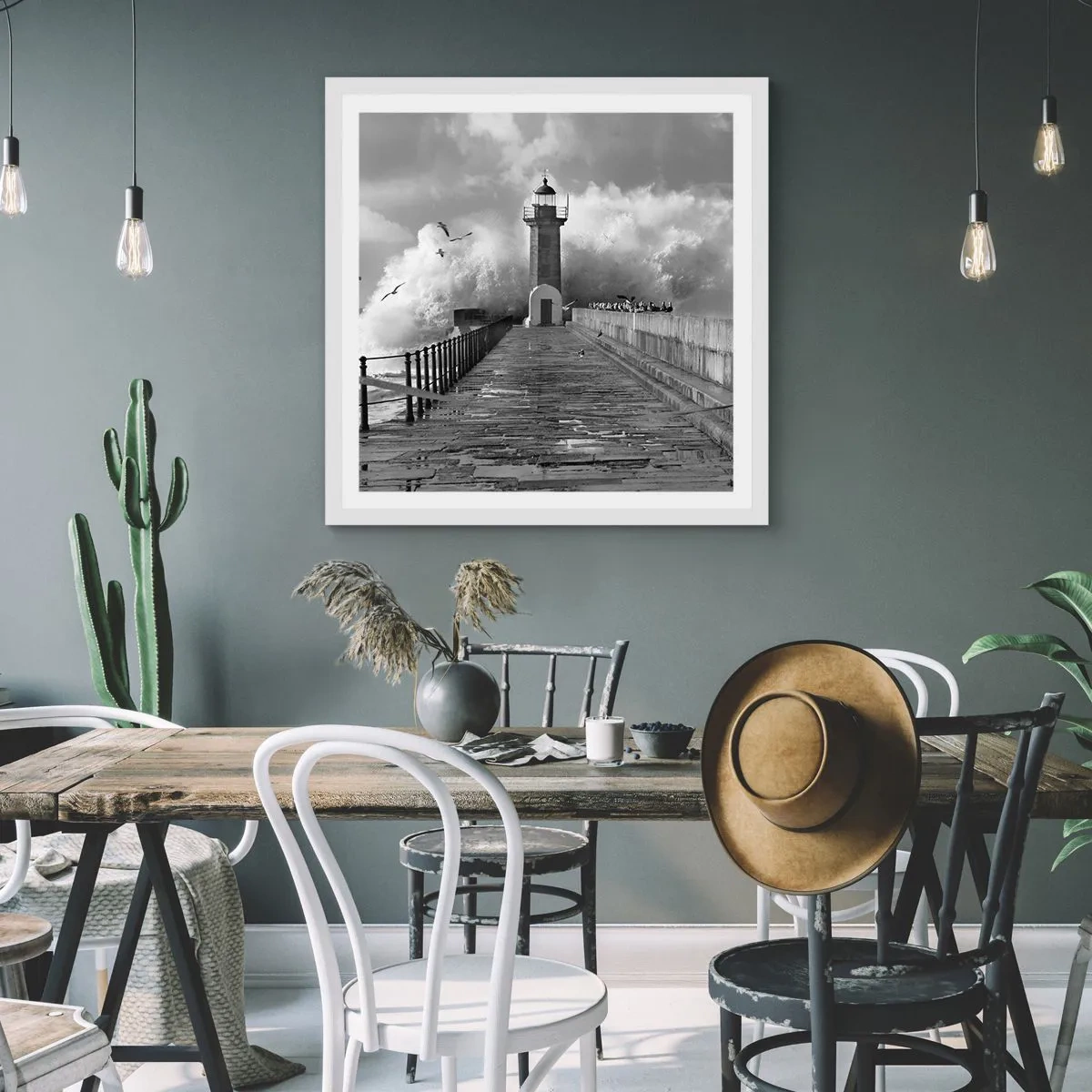 Pôster em moldura branca - Destemida - 50x50 cm