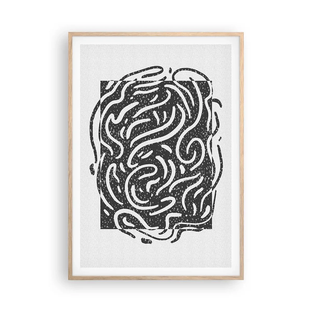 Pôster com moldura de carvalho claro - Resumo: dança da alegria - 70x100 cm