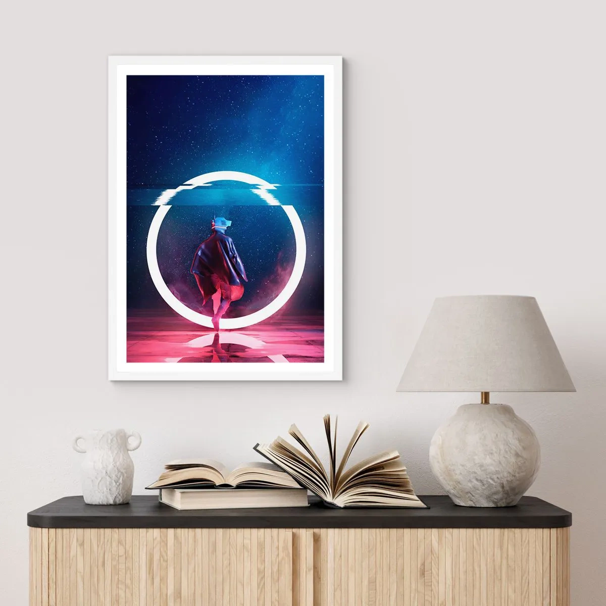 Pôster em moldura branca - Entre Mundos - 50x70 cm
