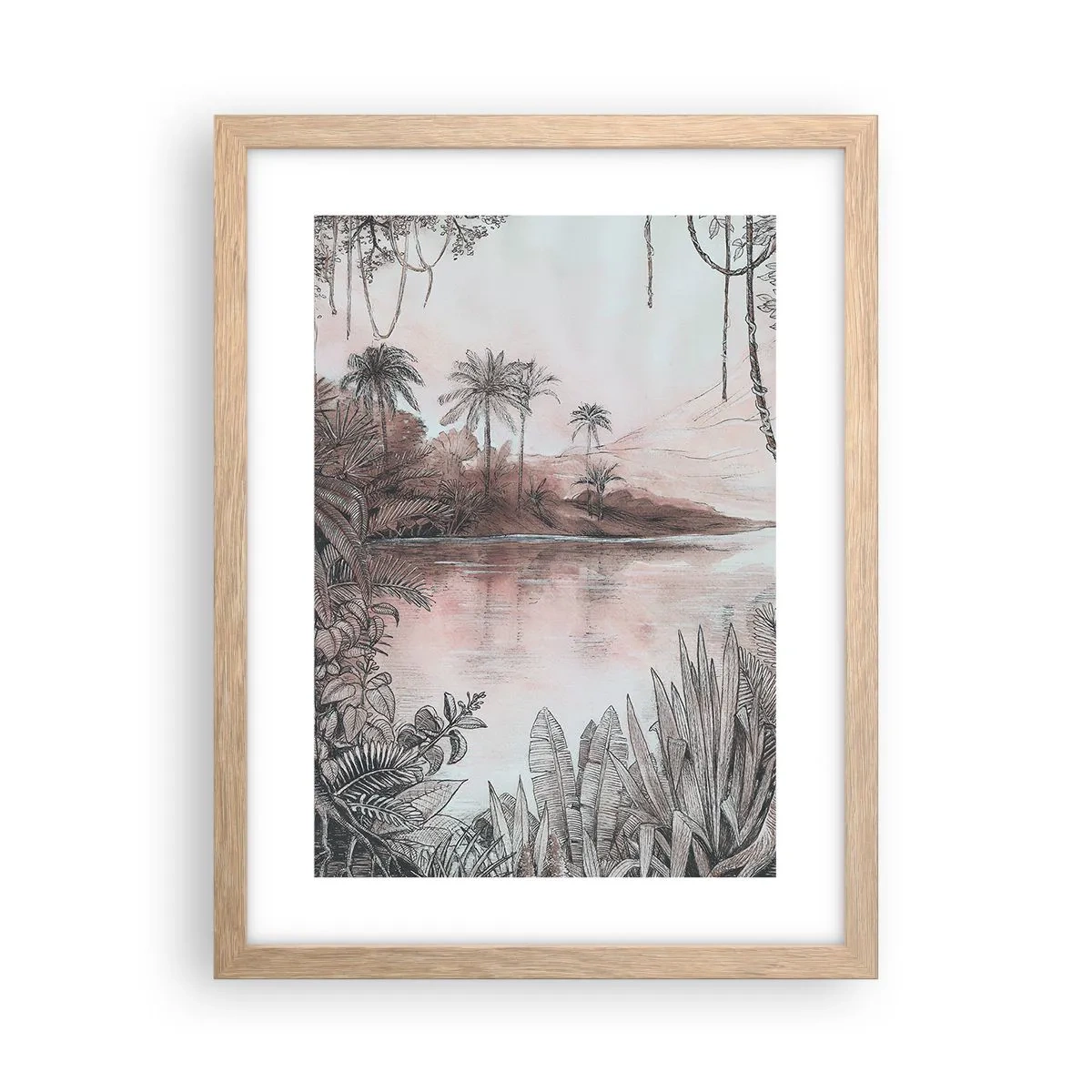 Pôster com moldura de carvalho claro - Diário de um explorador do século 19 - 30x40 cm