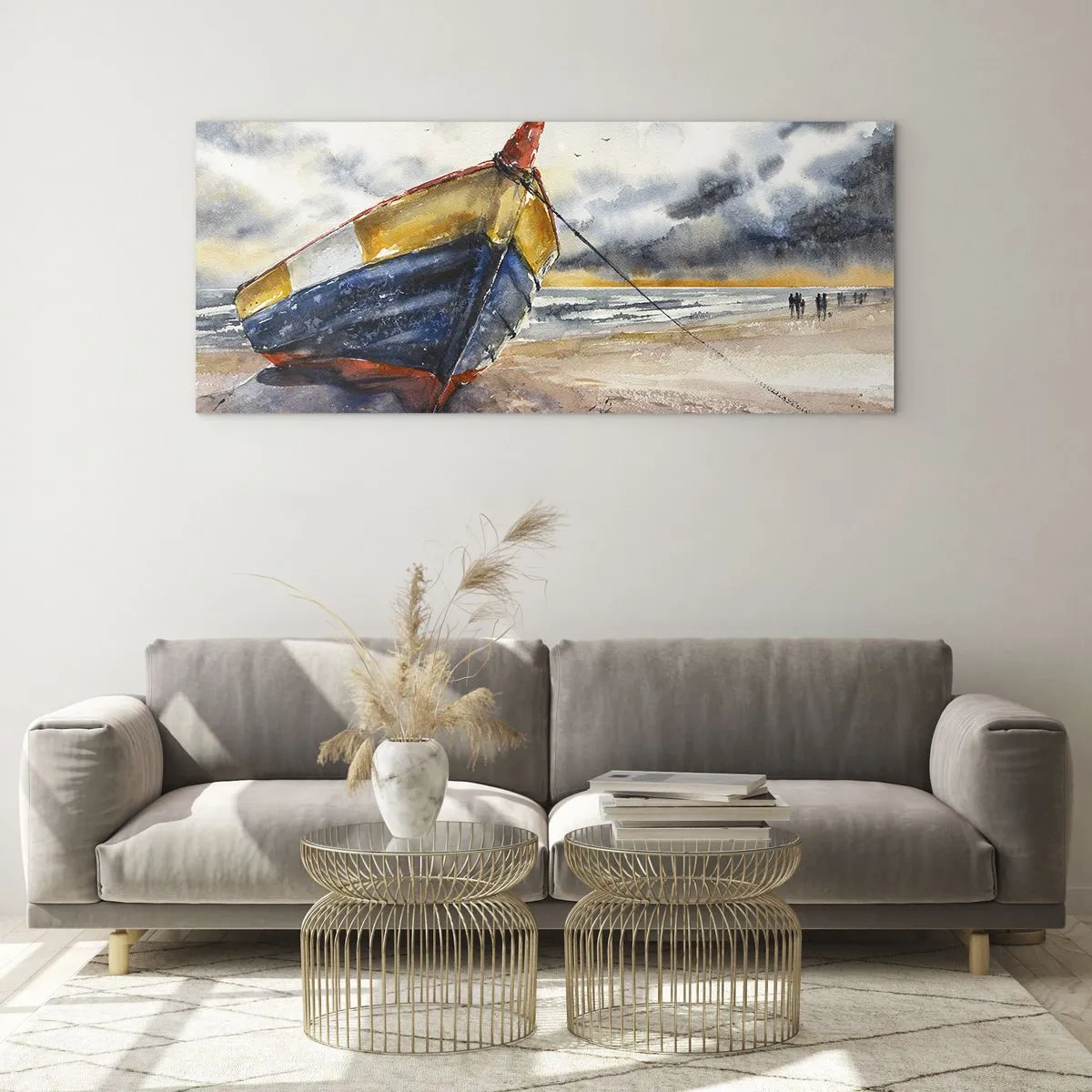 Quadro em vidro - Descanse na costa - 140x50 cm