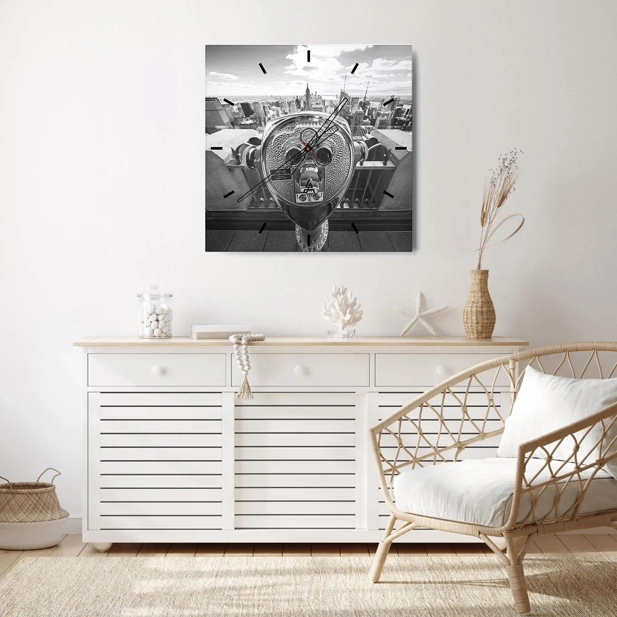 Relógio de parede - Relógio em vidro - A cidade das cidades - 30x30 cm