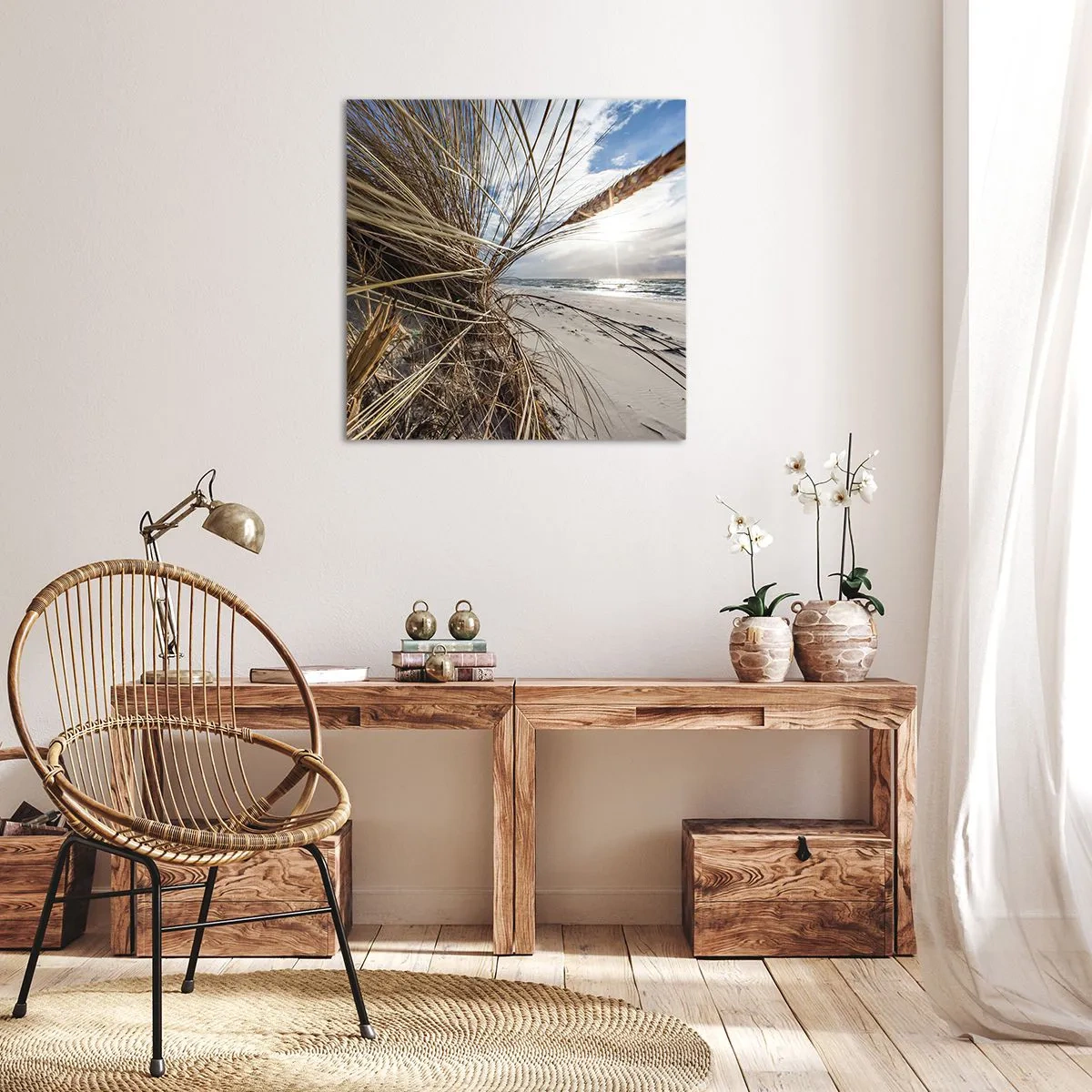 Quadro em tela - Reunião dos rlementos da natureza - 70x70 cm