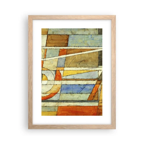 Pôster com moldura de carvalho claro - Cubismo em construção - 30x40 cm