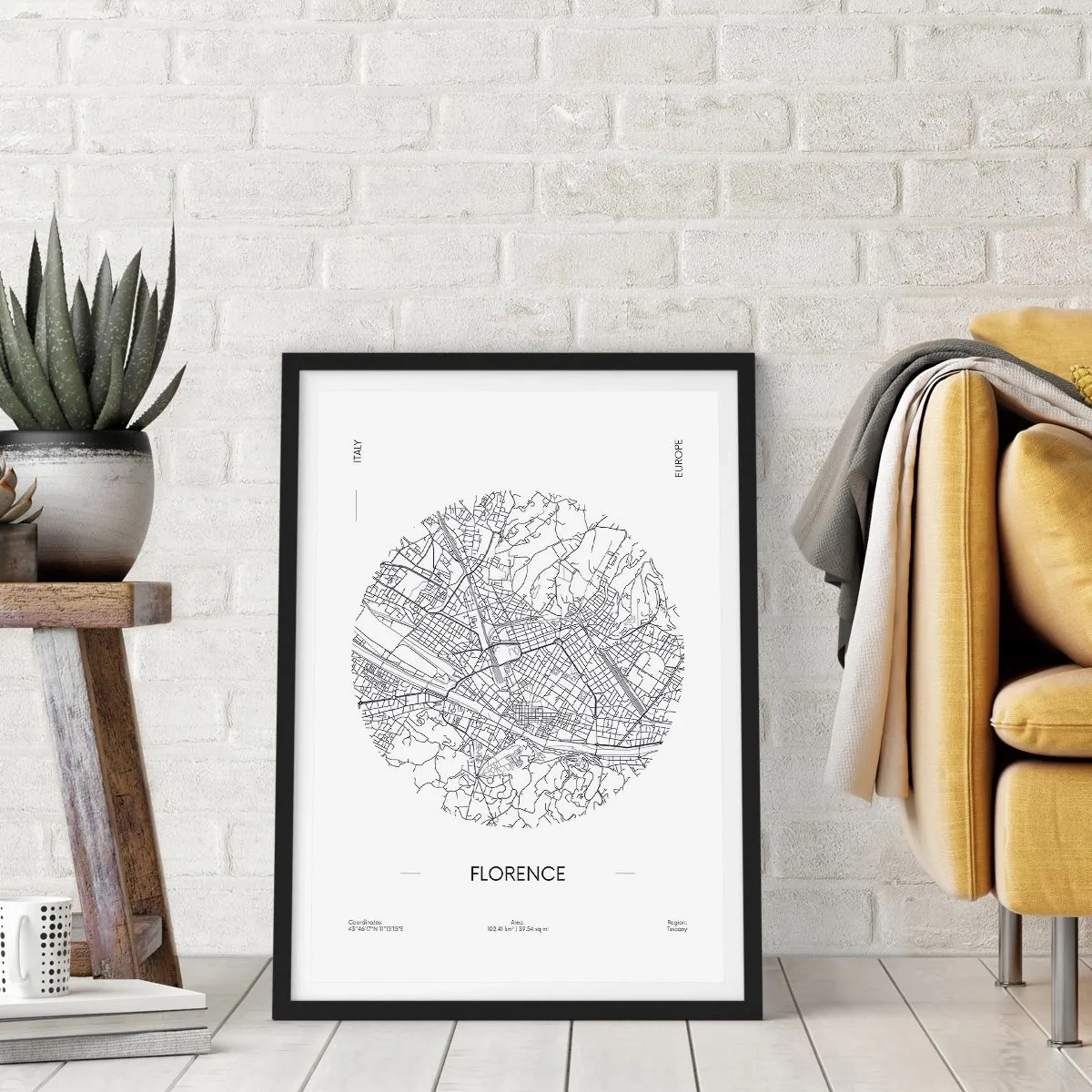 Pôster com moldura preta - A anatomia de Florença - 61x91 cm
