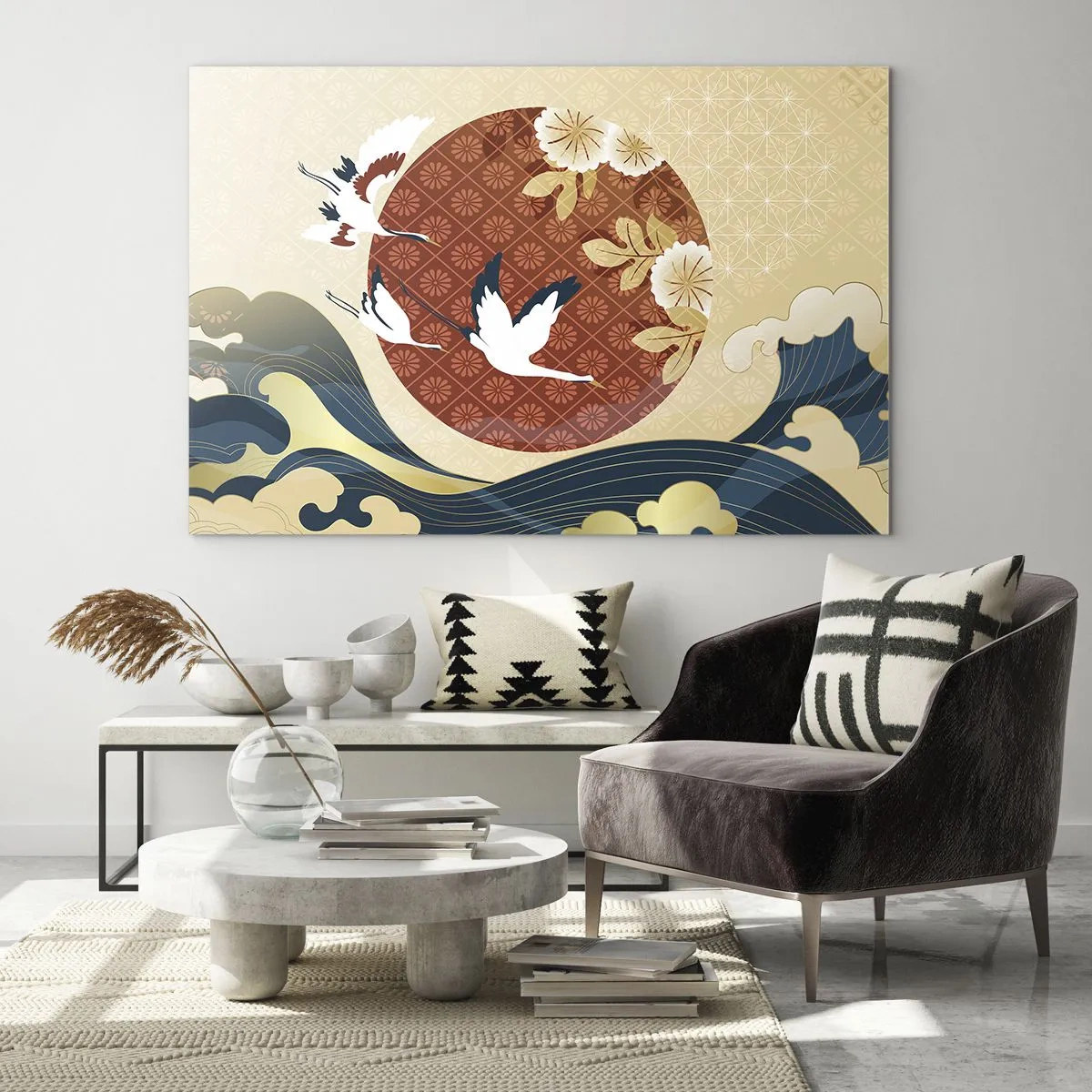 Quadro em vidro - Conto de fadas japonês - 120x80 cm