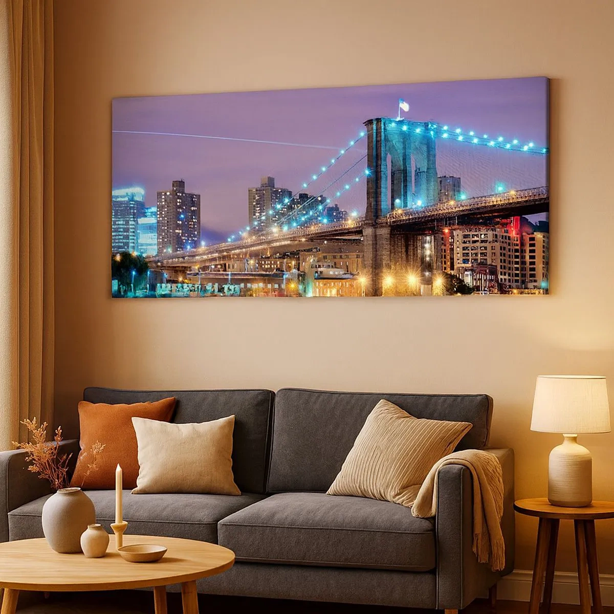 Quadro em tela - Por muitos anos, a Ponte do Brooklyn - 100x40 cm